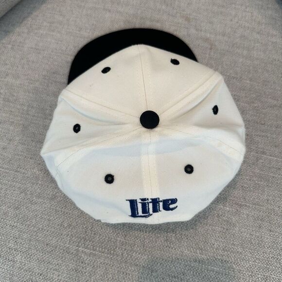 Vintage 90 s Kick10 Chicago Bulls Miller Lite Snapback Hat White Team Issued - Picture 5 of 8